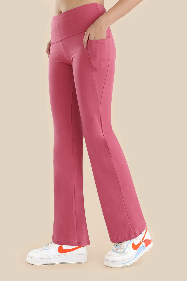 Buy Nite Flite Purple Cotton Mid Rise Yoga Pants for Women Online @ Tata  CLiQ