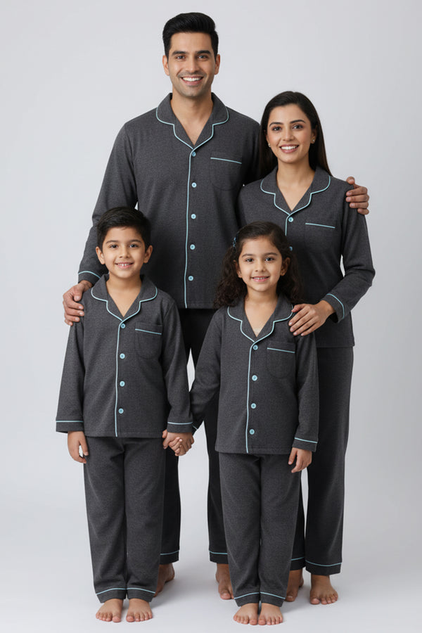 Charcoal Grey Matching Family Pyjama Set