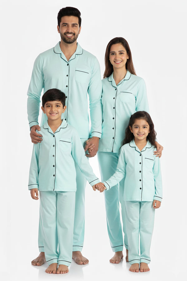 Aqua Matching Family Pyjama Set