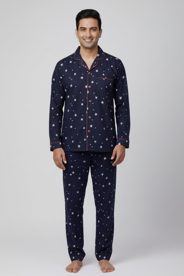 Navy Starry Night Men's Pyjama Set
