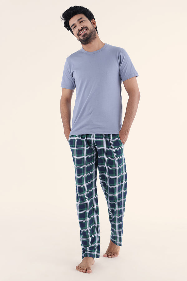 Green Checked Men's Pyjama Set