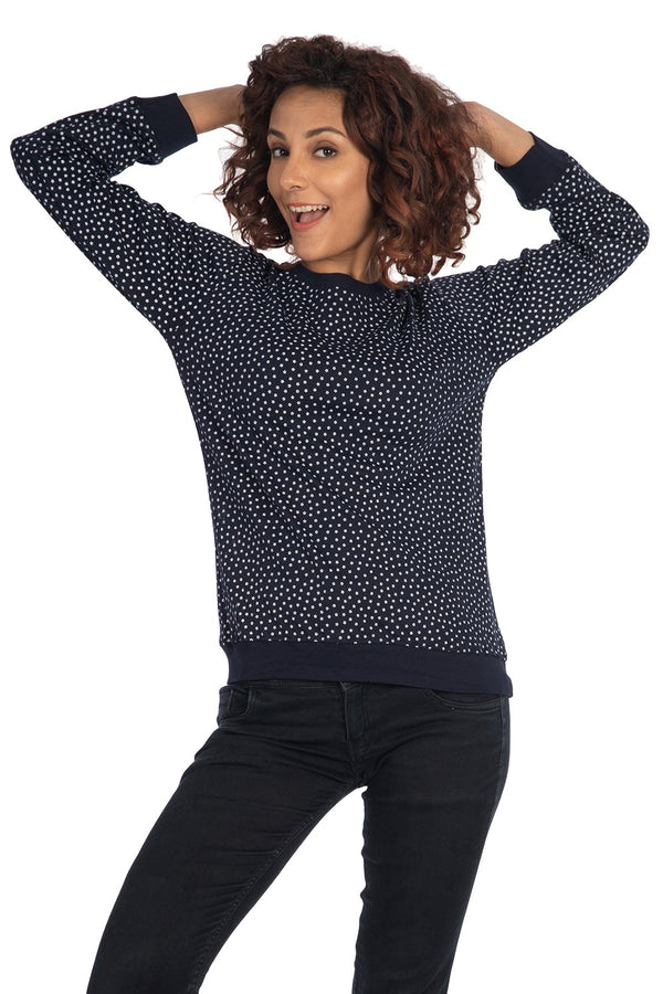 Navy Blue Printed Sweatshirt