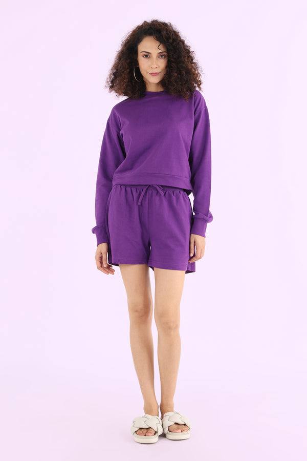 Puducherry Purple Co-ord Shorts Set